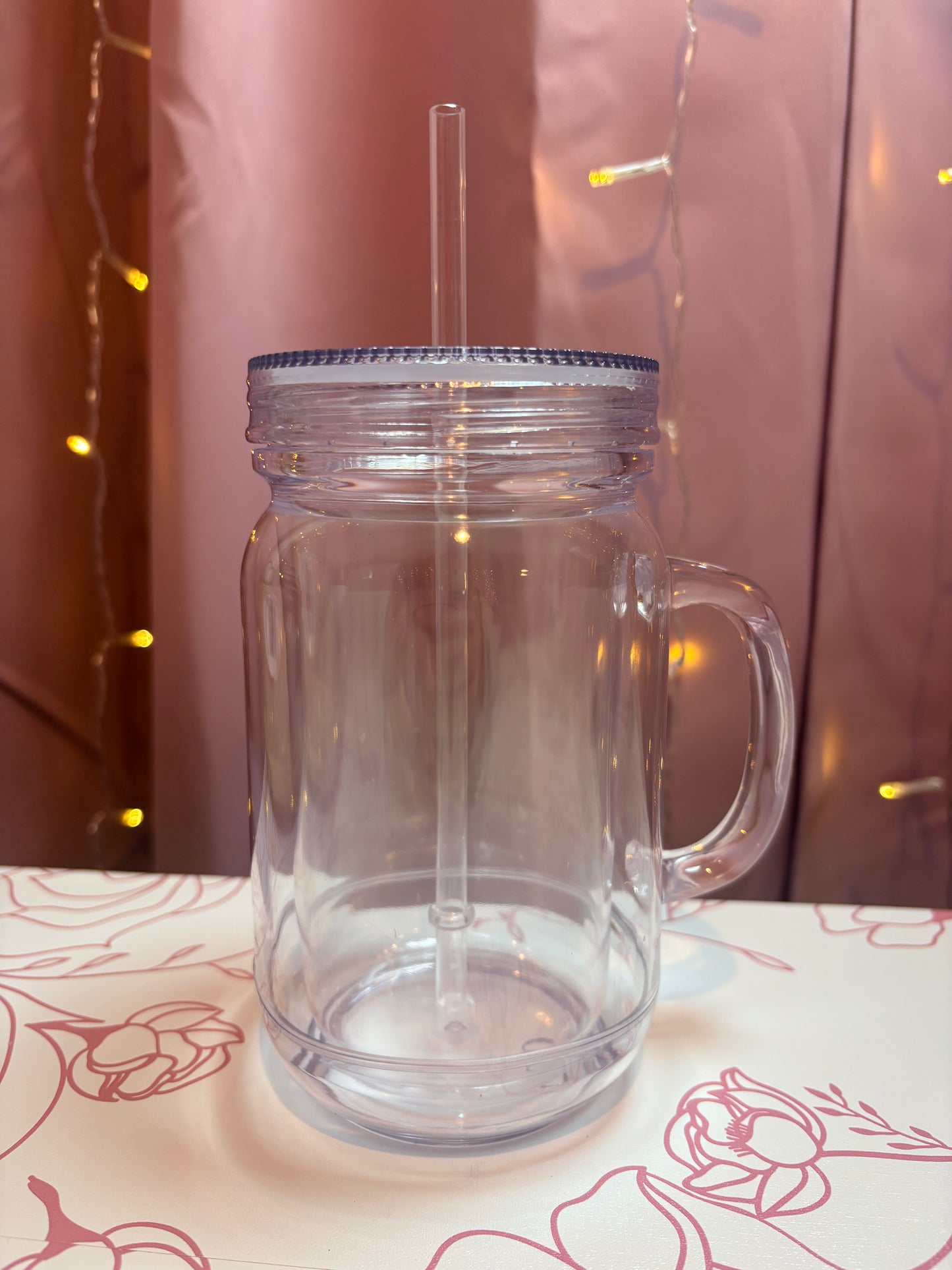 20 oz acrylic mason jar