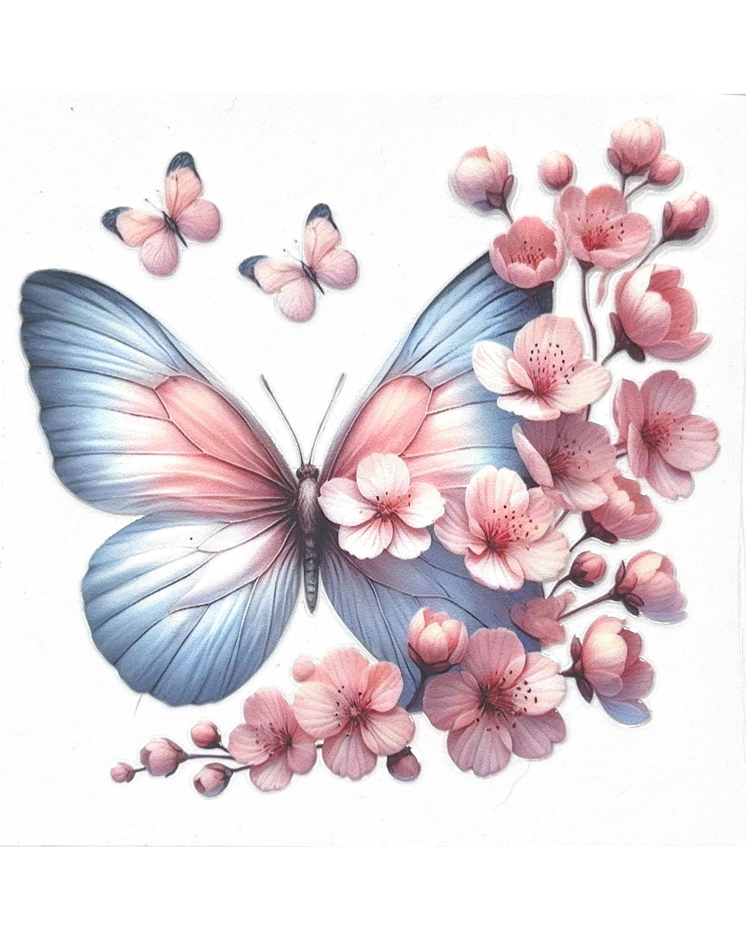 Butterfly with Flowers Cup Decal